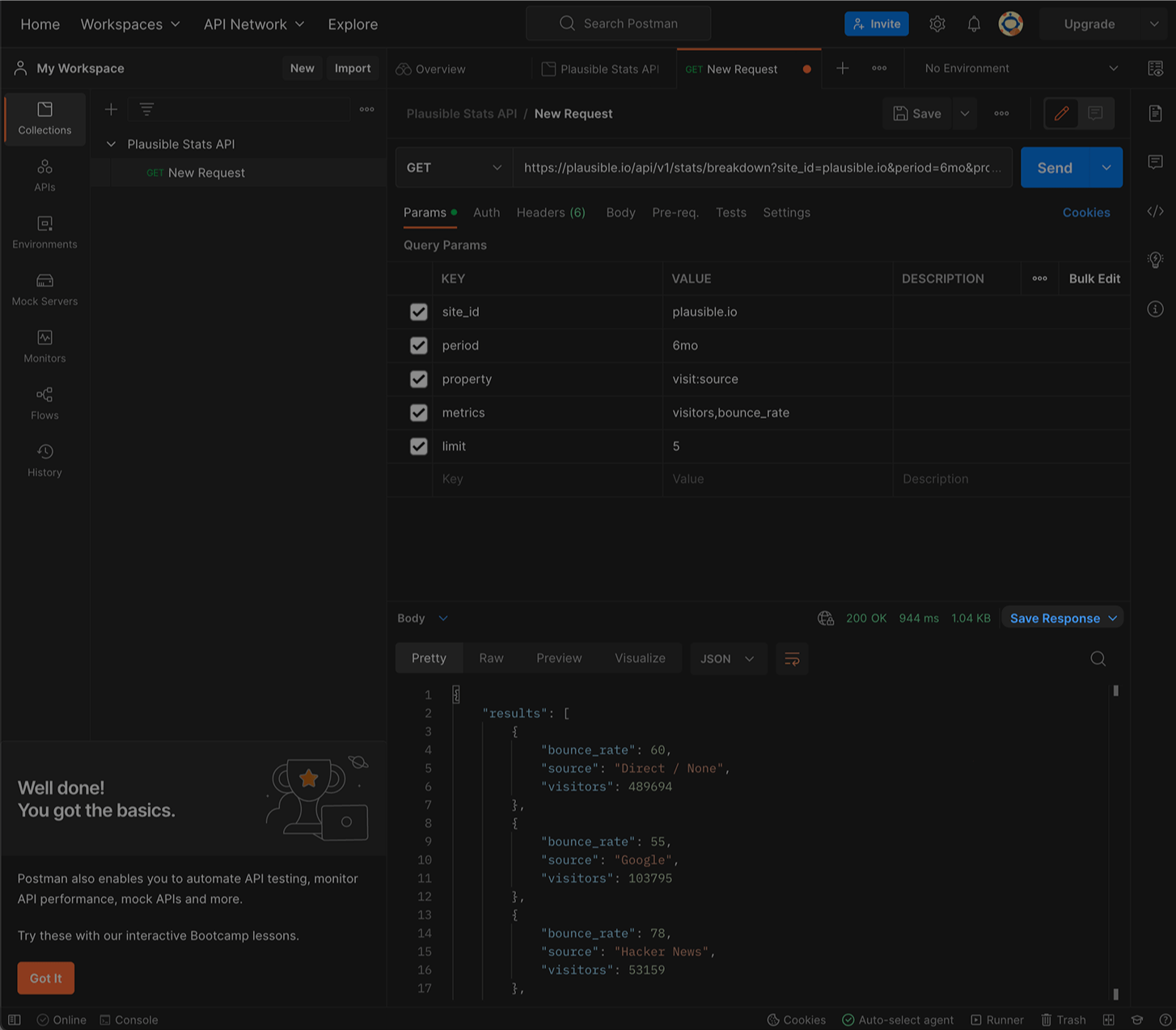 Download the response as a .json file (Save Response)