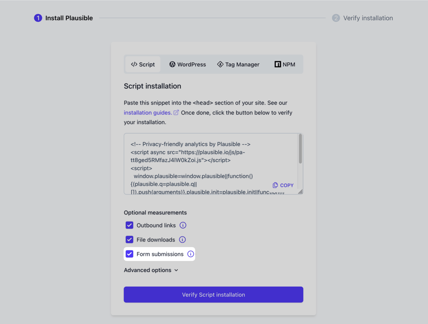 Enable form submissions tracking during onboarding