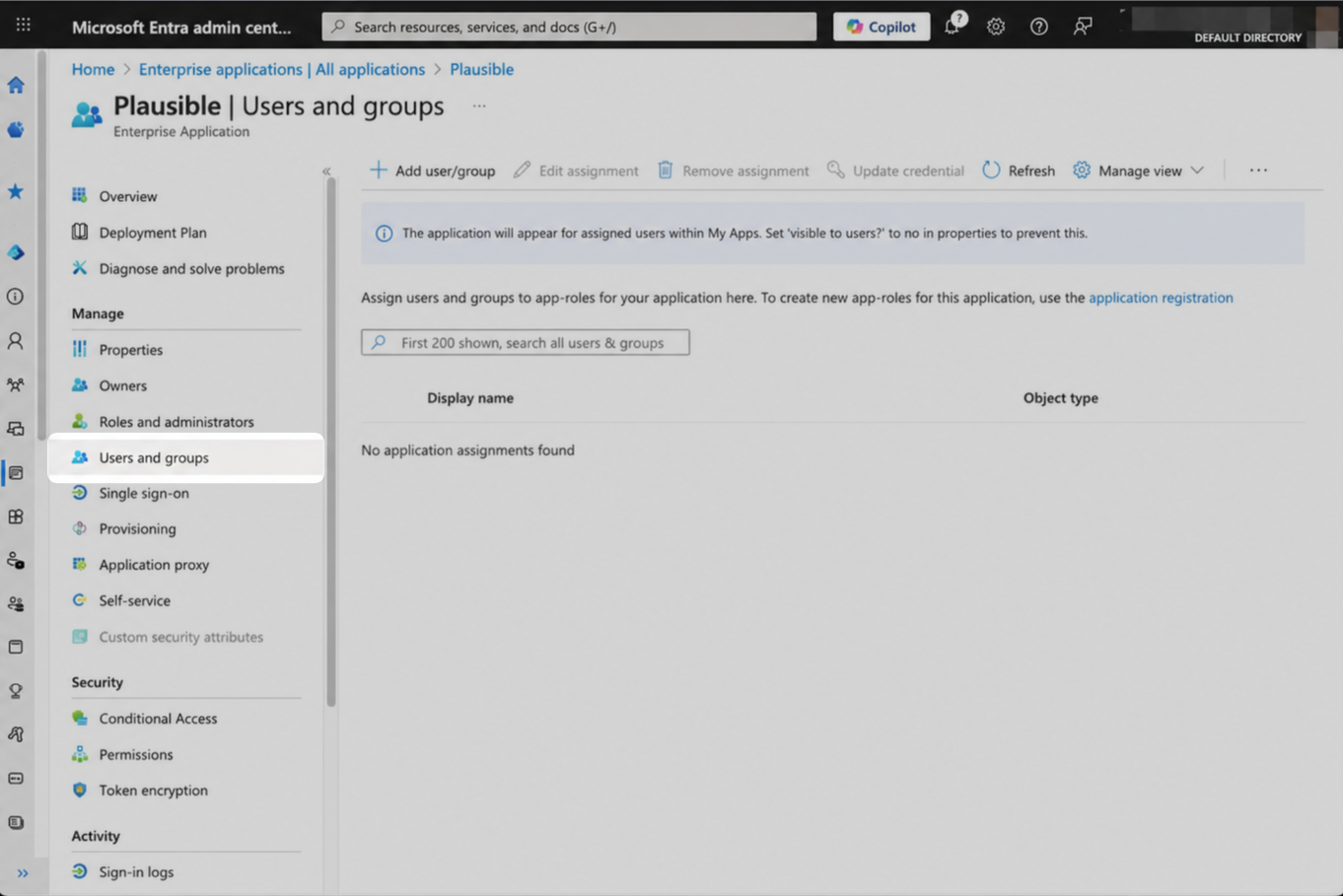 MS Entra users groups