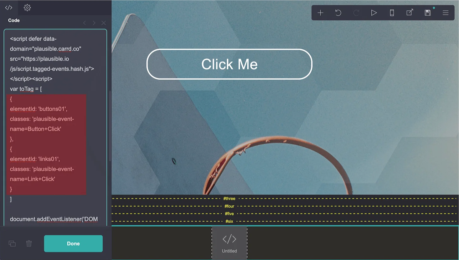 track multiple elements in Carrd
