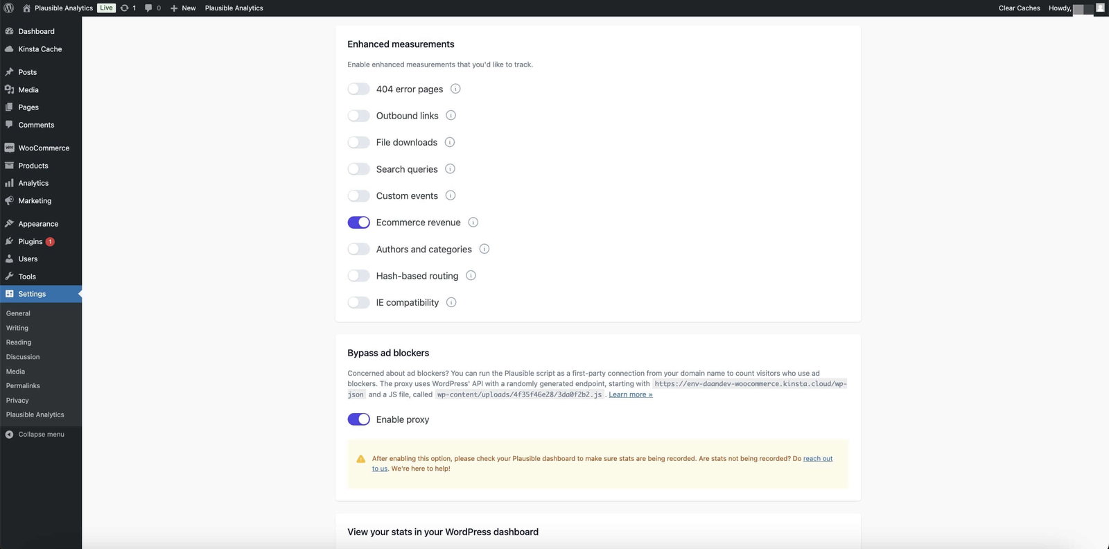 Plausible wordpress plugin settings Plausible wordpress plugin settings